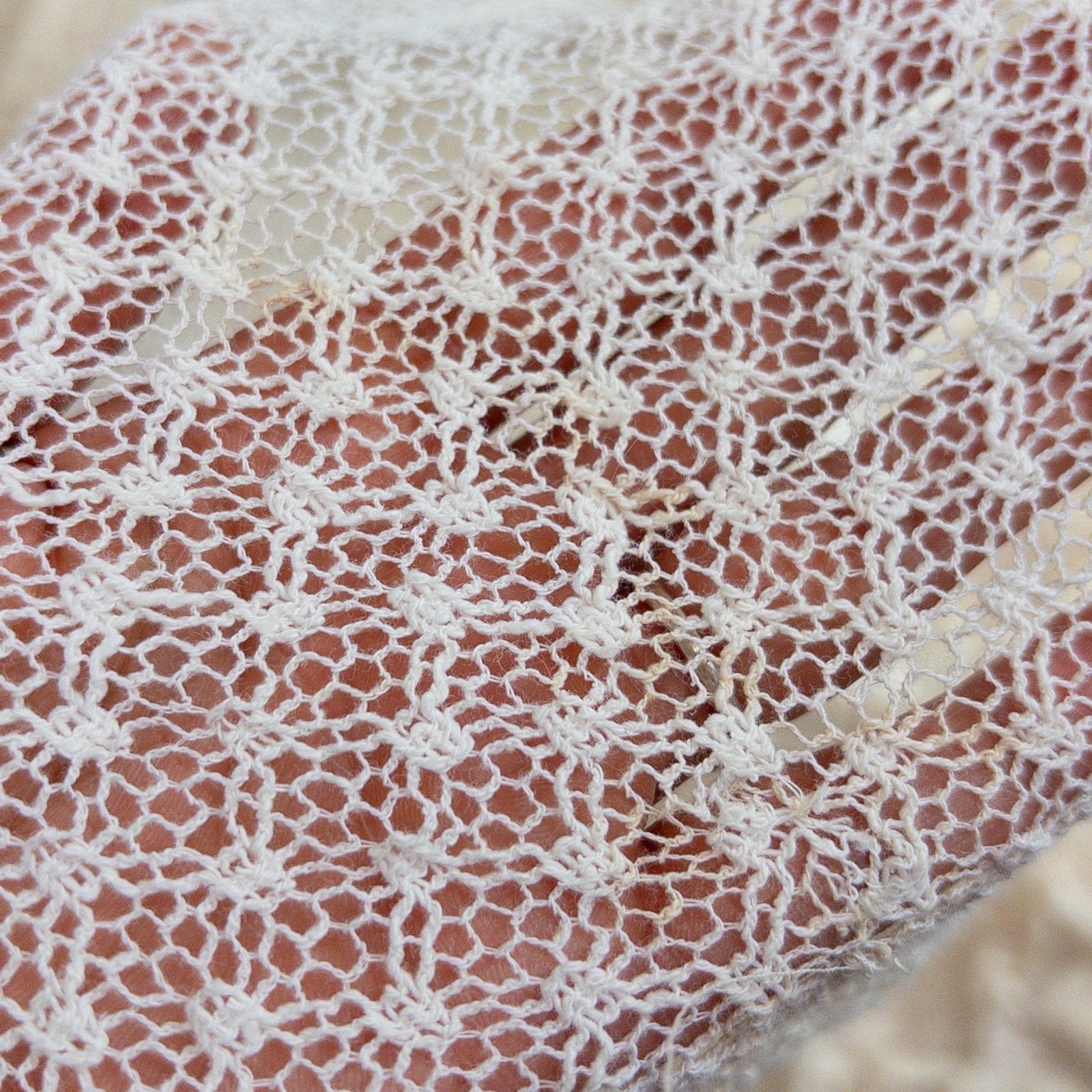 1930s - 1940s Wedding Dress - Long Sleeved Ivory Cotton Crochet with Satin Buttons | XS, Small - Daggers & Dames