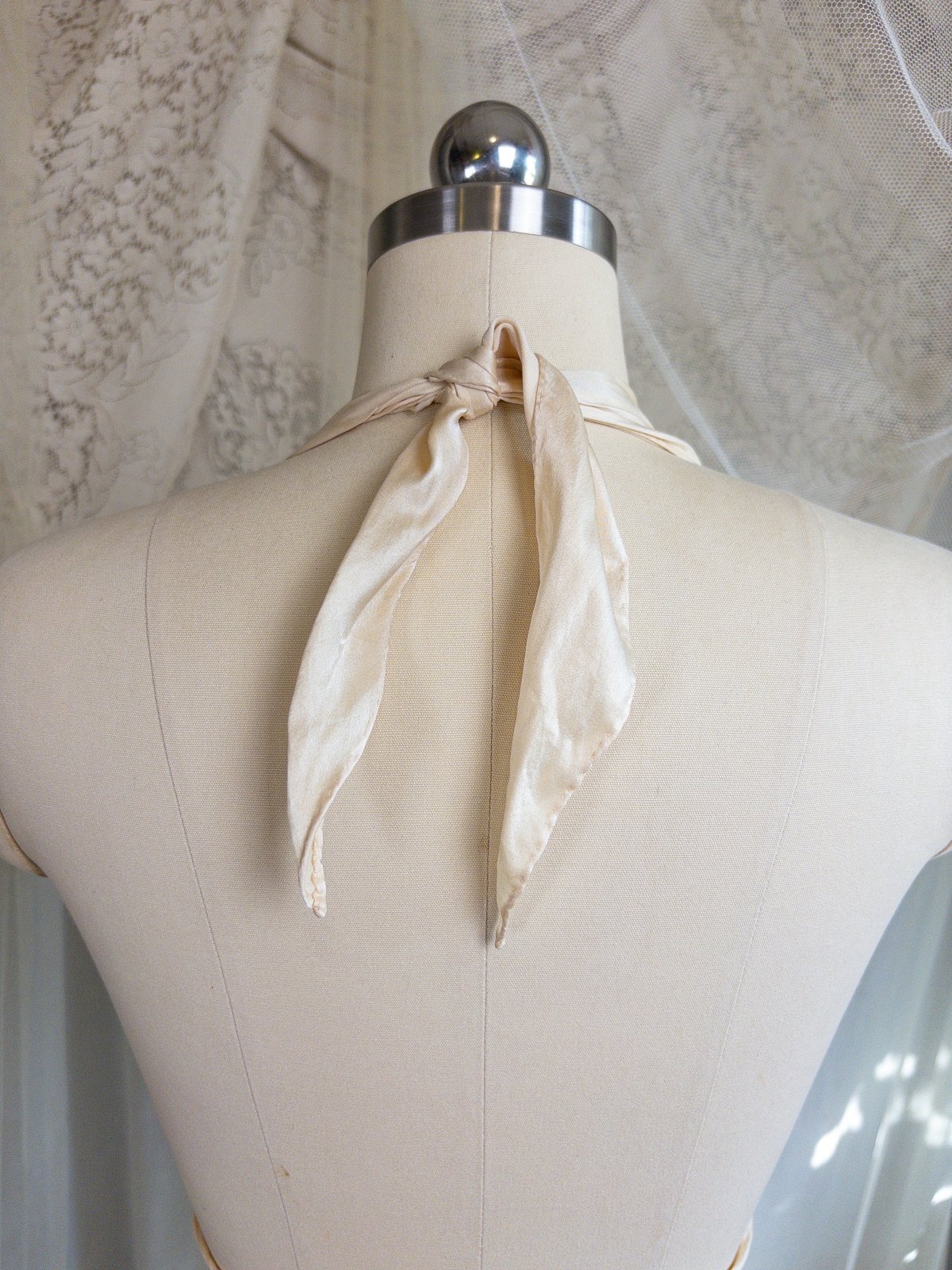 1930s Halter Nightgown - Champagne Gold Silk Satin with Open Back | Small, Medium - Daggers & Dames