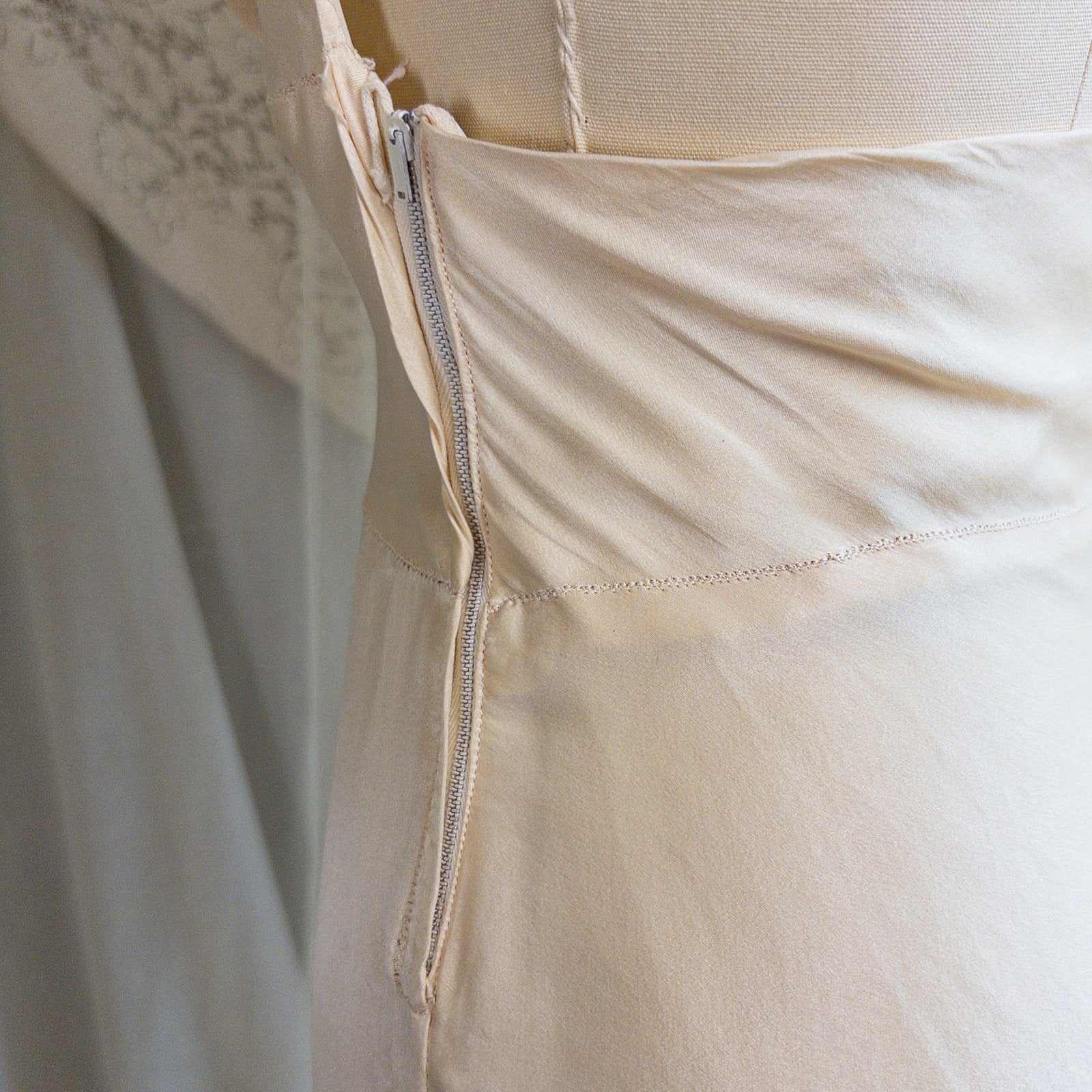 1930s Halter Nightgown - Champagne Gold Silk Satin with Open Back | Small, Medium - Daggers & Dames
