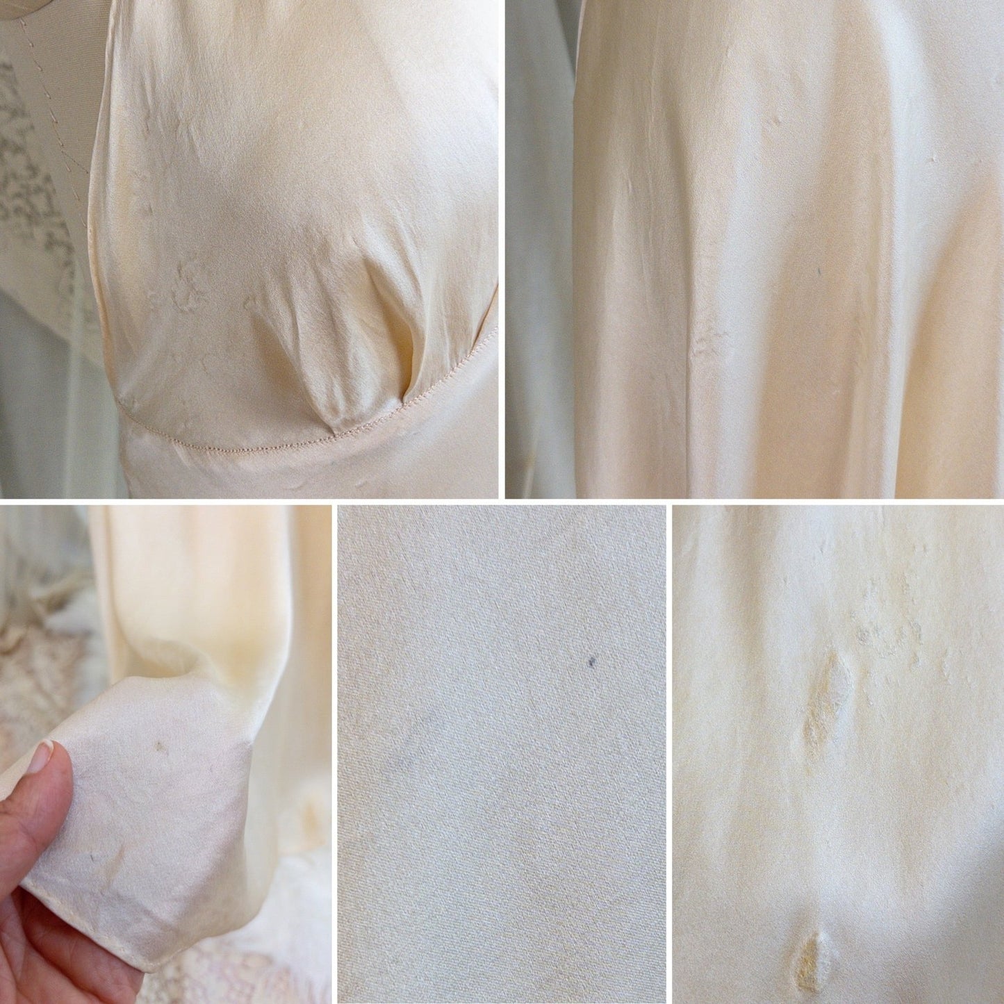 1930s Halter Nightgown - Champagne Gold Silk Satin with Open Back | Small, Medium - Daggers & Dames