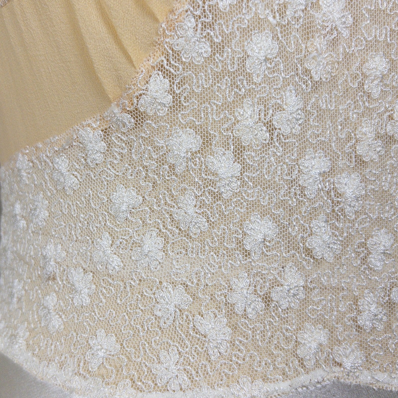 1930s Halter Nightgown - Sheer Ivory Silk & Pearl White Celanese Satin with Tambour Lace | XS, S, M - Daggers & Dames