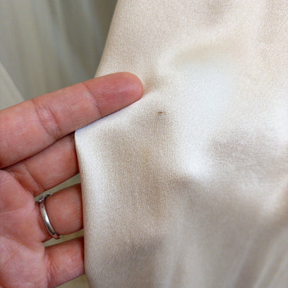 1930s Nightgown & Peignoir Set - Hand Stitched Golden Taupe Silk with Heart Appliqués | XS - Daggers & Dames