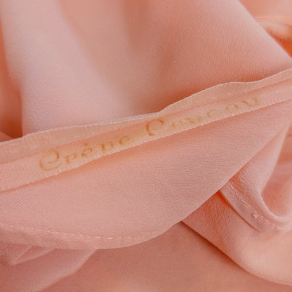 1930's Nightgown - Rich Blush Pink Pebbled Silk Crepe with White Cotton Lace and Hand Finished Seams, Made in France | Free Size - Daggers & Dames