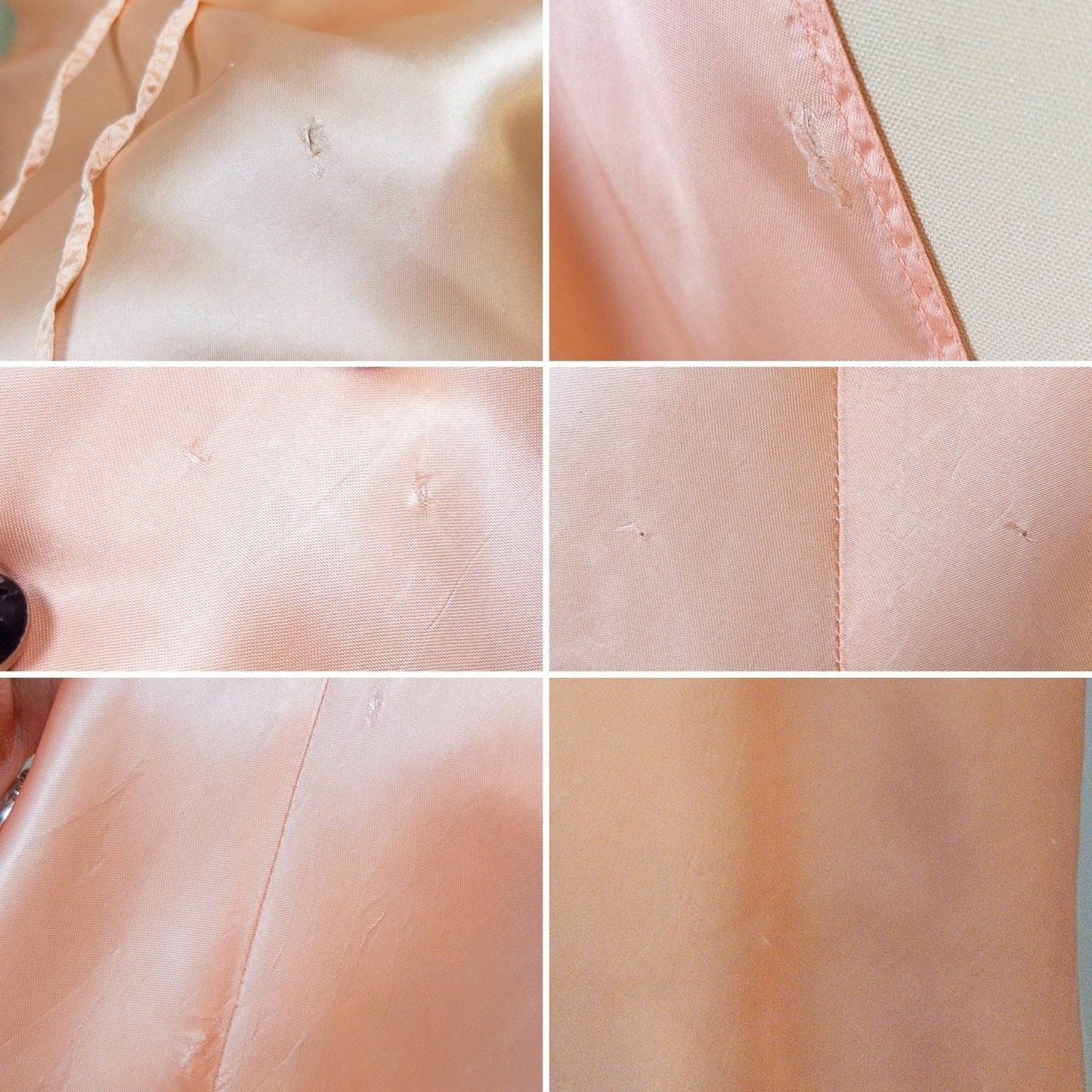 1940's Nightgown - Rich Blush Pink Rayon Satin with Ruffled Cotton Tulle - Daggers & Dames