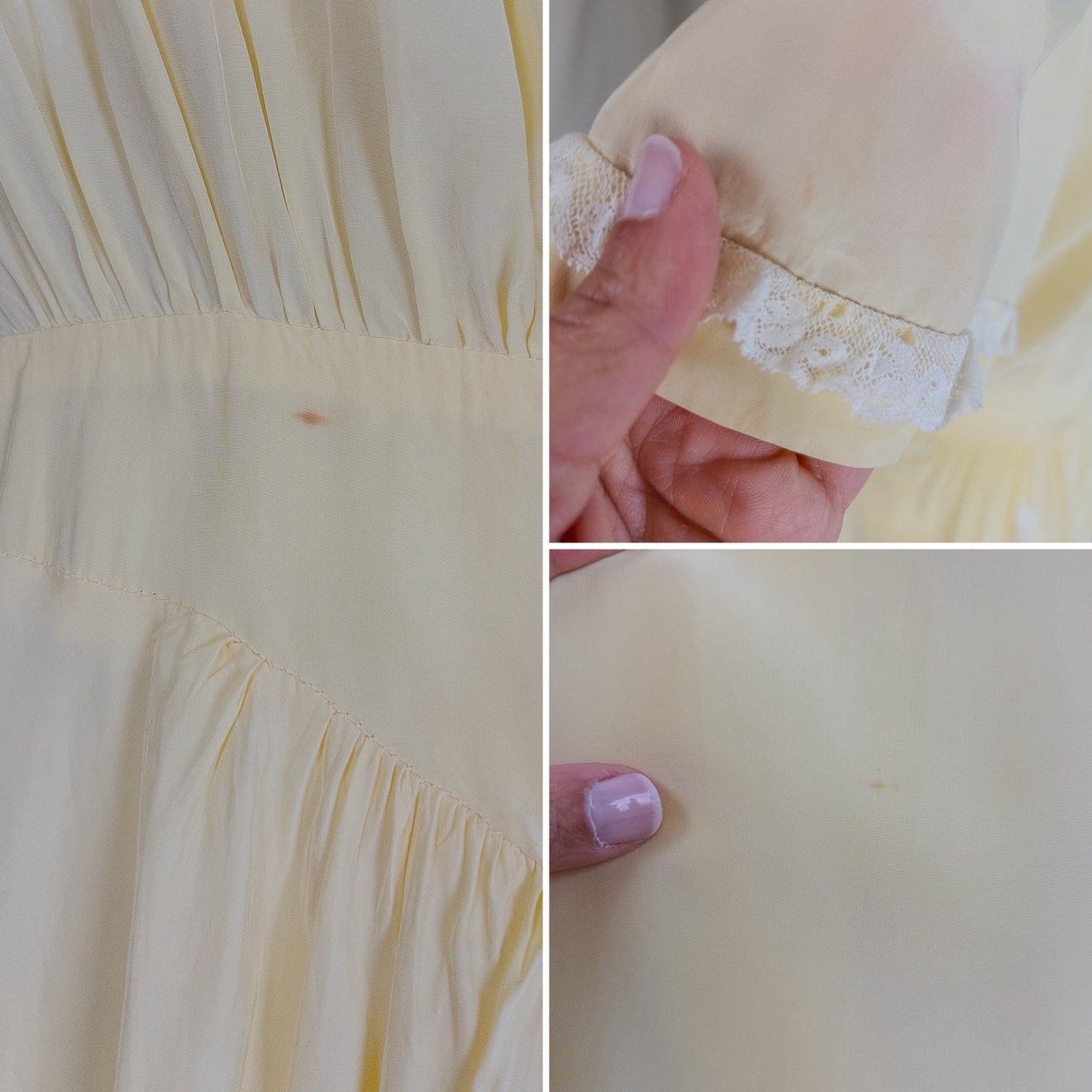 1940's Pajama Set - Daffodil Yellow Rayon with Ruffled White Lace by Seamprufe | Small, Medium - Daggers & Dames