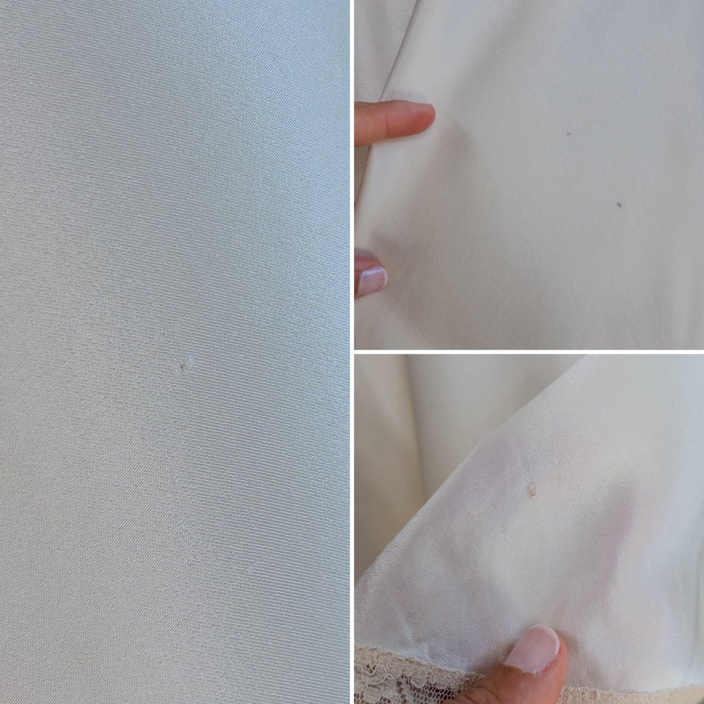 1940's Slip - Pearly White Rayon Satin with Ivory Cotton Lace by Fischer Heavenly Lingerie | XS - Daggers & Dames