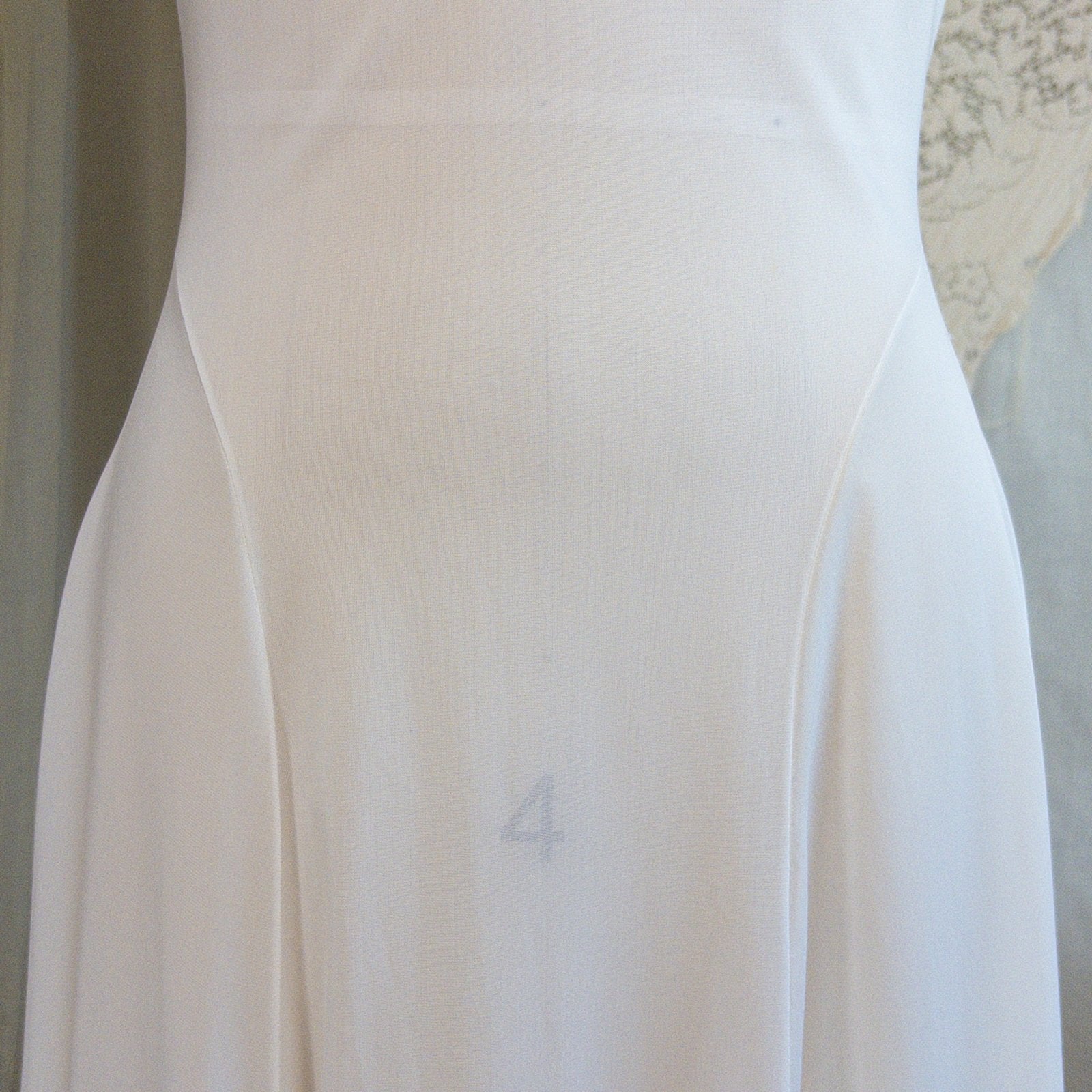 1950s Nightgown & Peignoir Set - White Nylon with Large Satin Bow Detail & Portrait Collar by Rogers | Small, Medium - Daggers & Dames