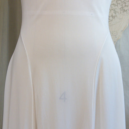 1950s Nightgown & Peignoir Set - White Nylon with Large Satin Bow Detail & Portrait Collar by Rogers | Small, Medium - Daggers & Dames