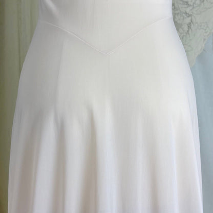 1950's Nightgown - Powder Pink Nylon with Ruffled Crystal Pleated Chiffon by Vanity Fair - Daggers & Dames