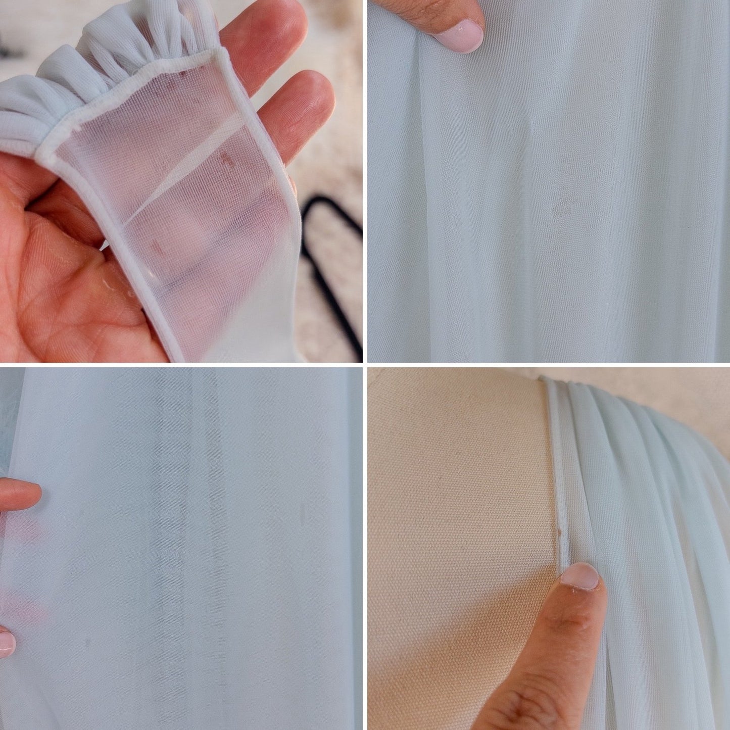 1960's Nightgown & Peignoir Set - Bright Baby Blue Nylon Chiffon with Marabou Feather Trim by Intime of California | Small, Medium - Daggers & Dames