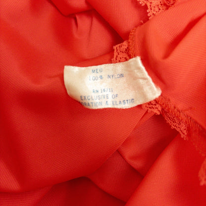1960's Nightgown - Scarlet Red Nylon with Embroidered Chiffon - Daggers & Dames
