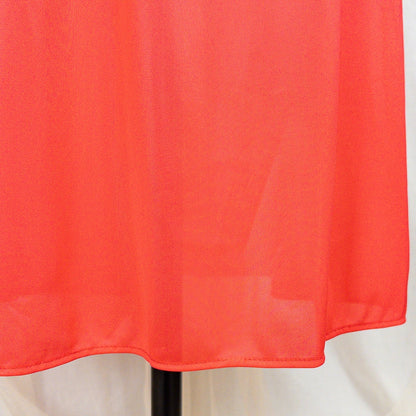 1960's Nightgown - Scarlet Red Nylon with Embroidered Chiffon - Daggers & Dames