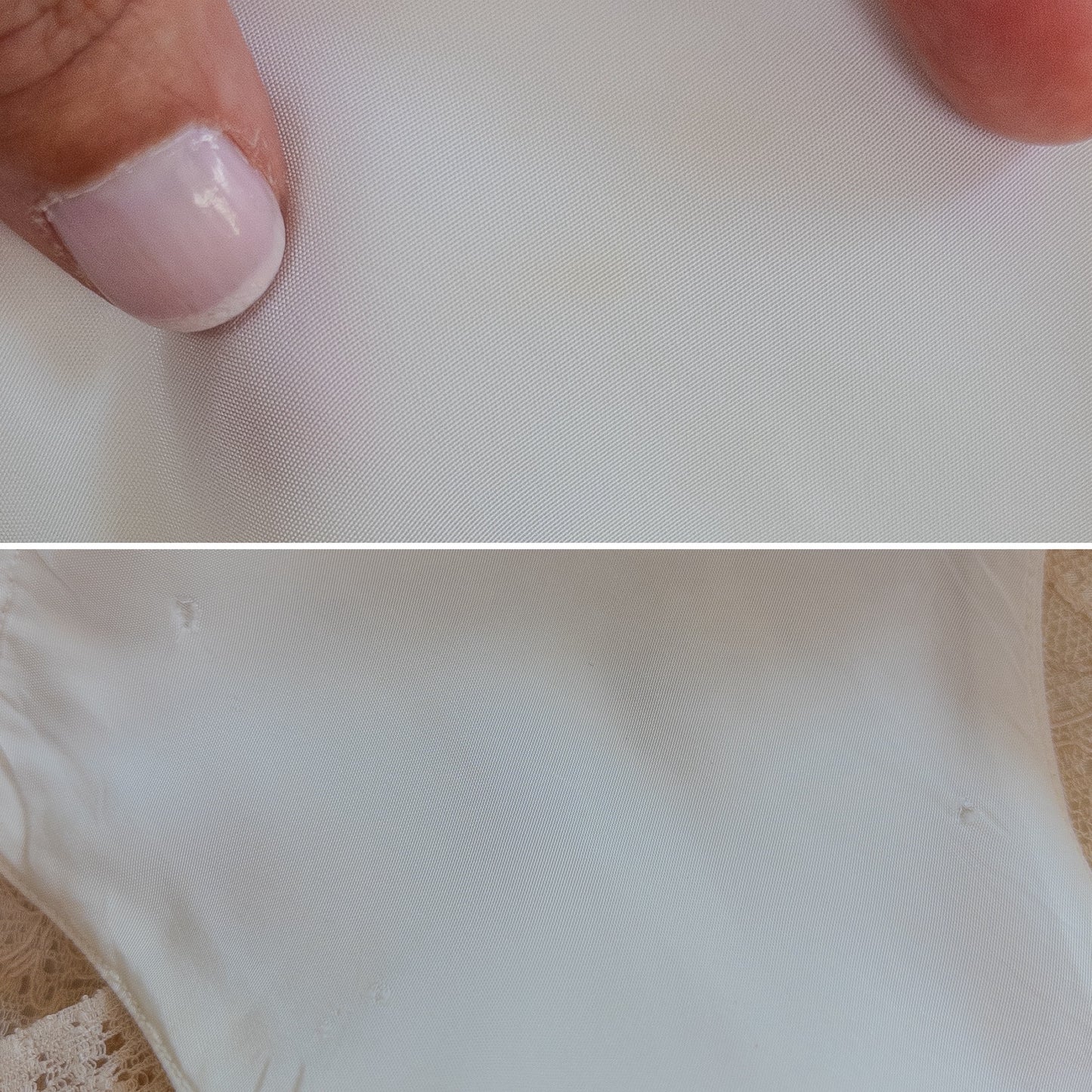 1940's Tap Pants - Bright White Rayon with Ecru Lace | Small