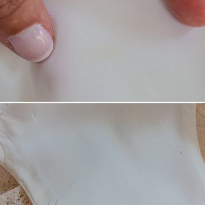 1940's Tap Pants - Bright White Rayon with Ecru Lace | Small