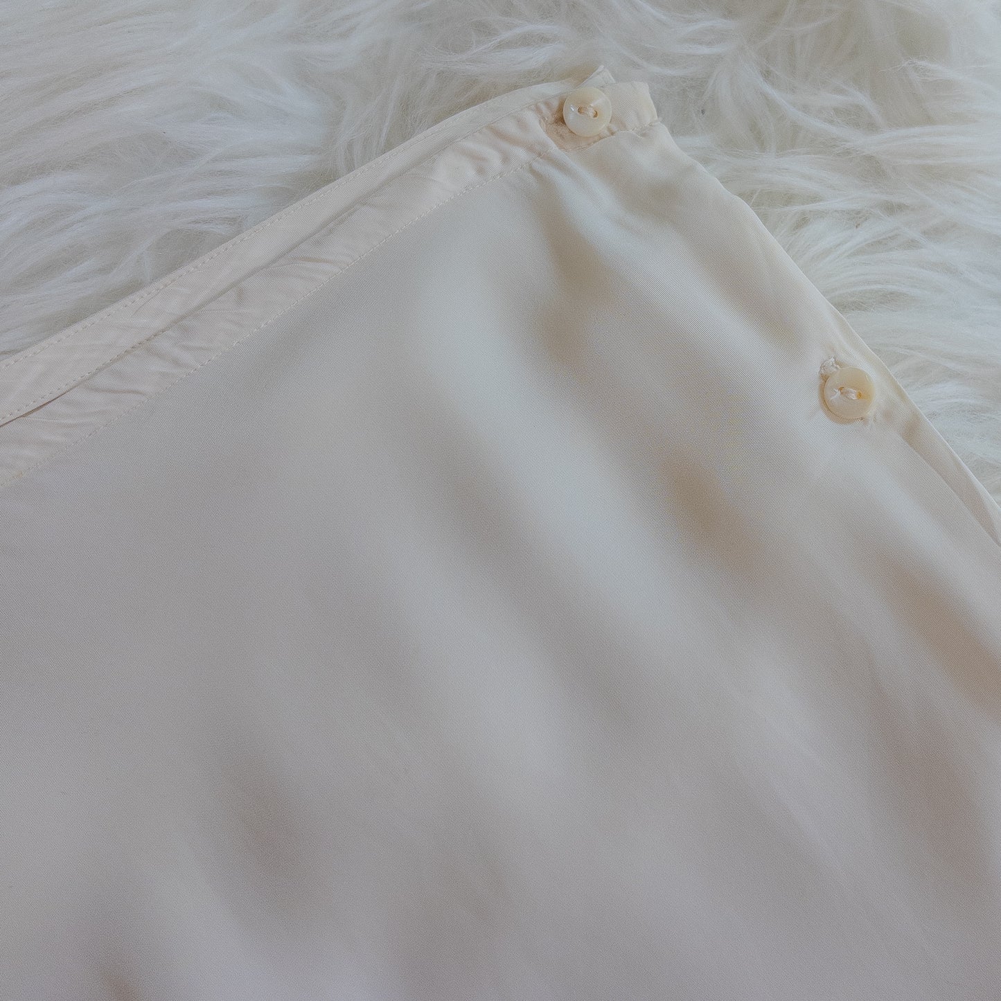 1940's Tap Pants - Bright White Rayon with Ecru Lace | Small