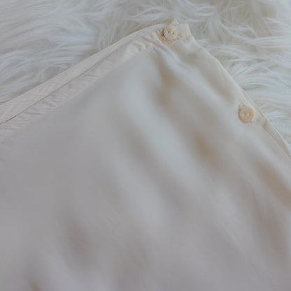 1940's Tap Pants - Bright White Rayon with Ecru Lace | Small