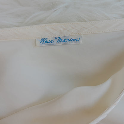 1940's Tap Pants - Bright White Rayon with Ecru Lace | Small