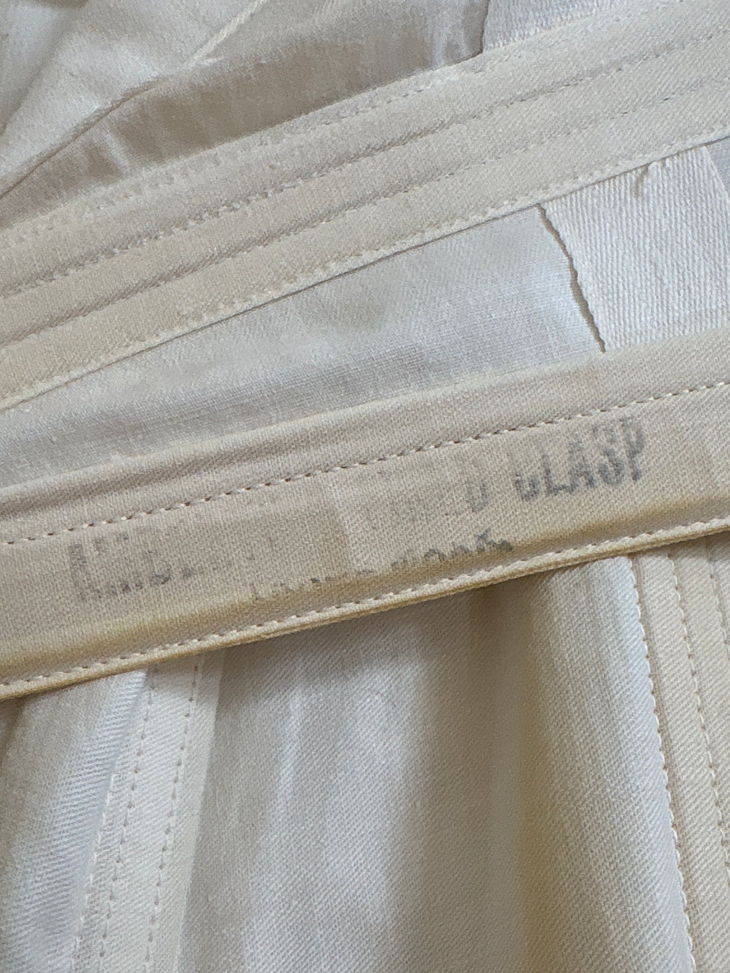 Antique 1910's S Bend Corset - Ivory Cotton Coutil with Ruffled Eyelet Cotton Frill by W.T. Sta-Bone