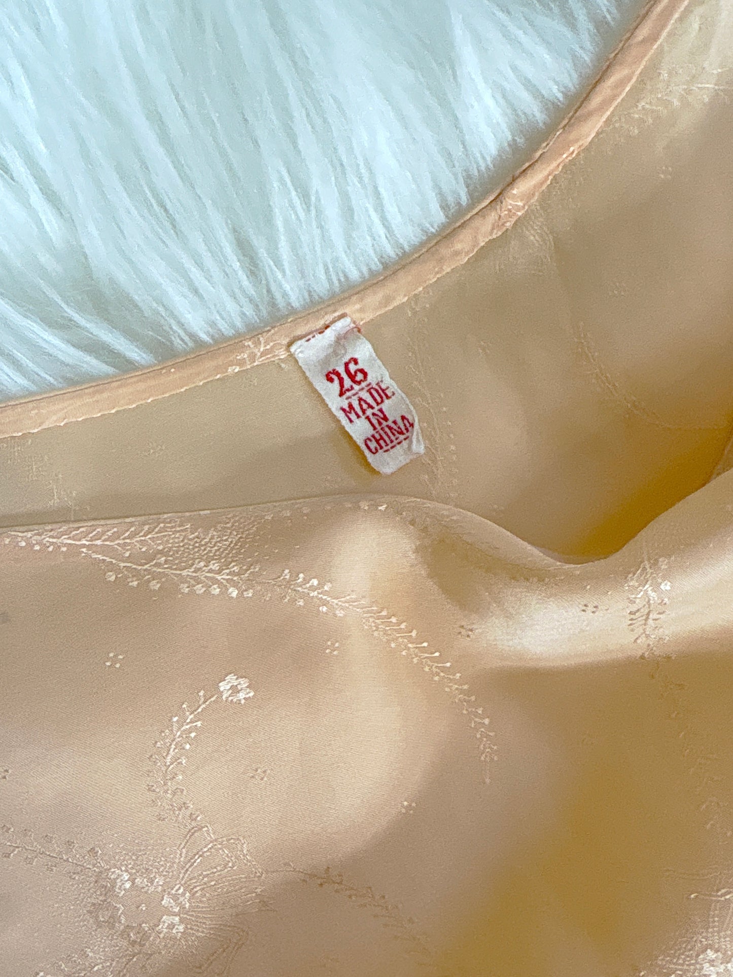 Vintage 1930's Tap Pants - Handstitched Apricot Silk with Floral Satin Damask pattern and Scalloped Hem | XS