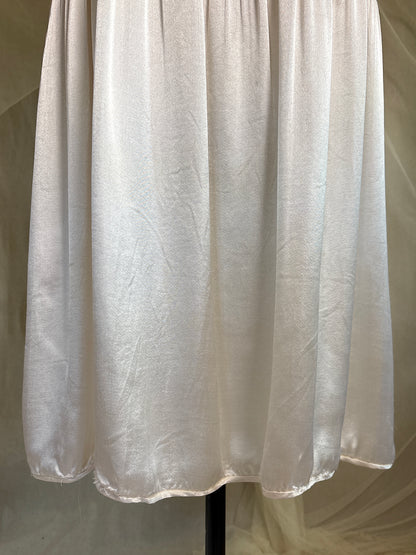 Antique 1920's Dress - Pearl White Rayon Celanese Satin with Heavy Beadwork | XS, S