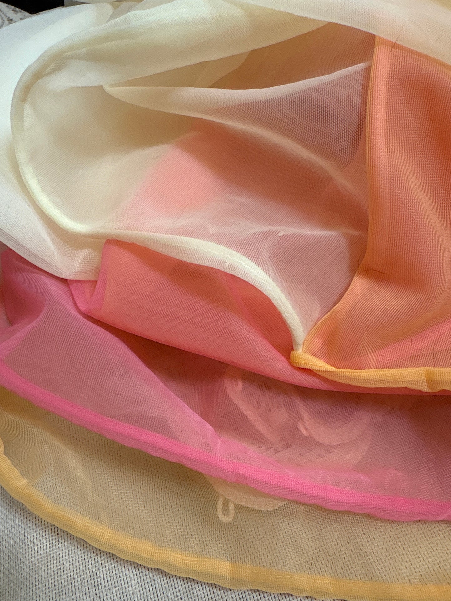 Vintage 1960's Nightgown & Peignoir Set - Multi-tone Tangerine Nylon Chiffon by Molyclaire | M, LG