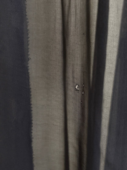 Vintage 1940's Dressing Gown - Sheer Black Rayon Chiffon with Satin Appliqués | S