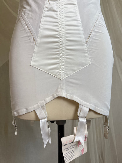 Vintage 1950's Ultra High-Rise Girdle - White Mesh with Satin Panels by Bestform - New with Tags | 30