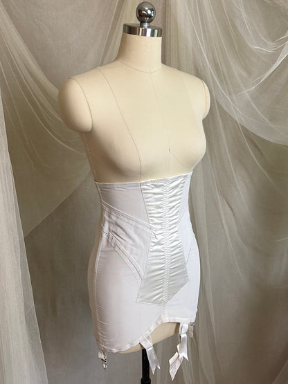 Vintage 1950's Ultra High-Rise Girdle - White Mesh with Satin Panels by Bestform - New with Tags | 30