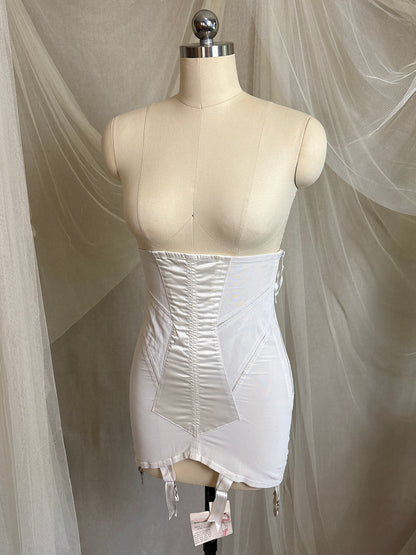 Vintage 1950's Ultra High-Rise Girdle - White Mesh with Satin Panels by Bestform - New with Tags | 30