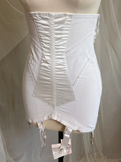 Vintage 1950's Ultra High-Rise Girdle - White Mesh with Satin Panels by Bestform - New with Tags | 30