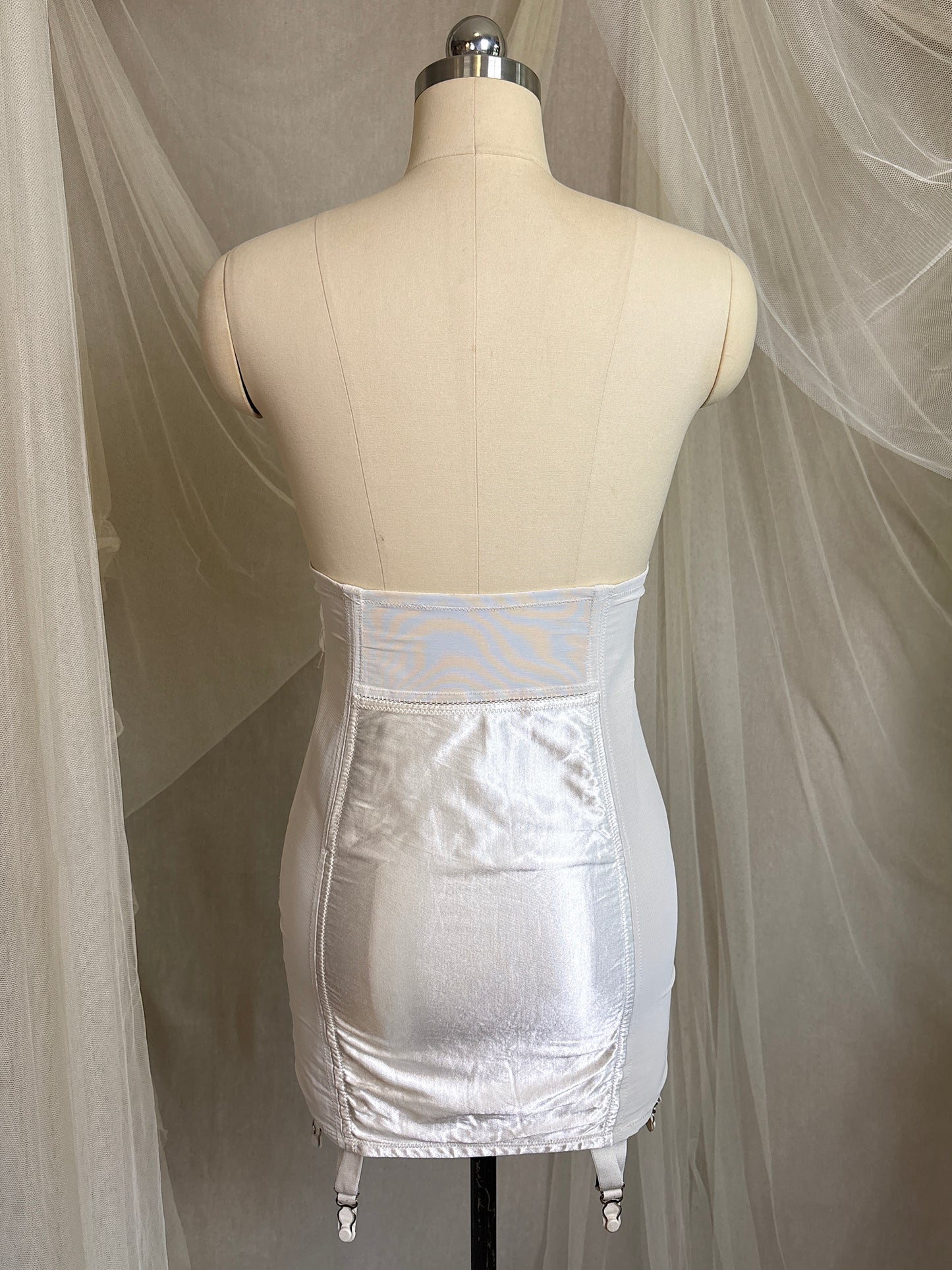 Vintage 1950's Ultra High-Rise Girdle - White Mesh with Satin Panels by Bestform - New with Tags | 30
