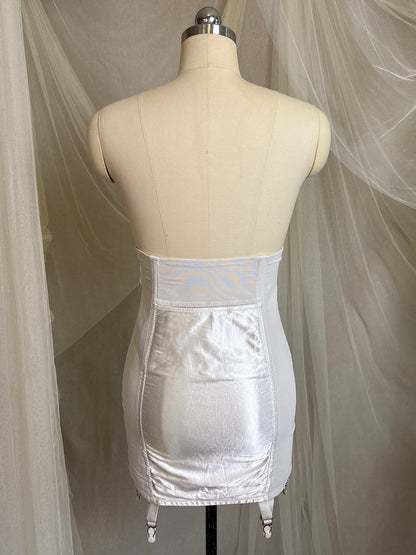 Vintage 1950's Ultra High-Rise Girdle - White Mesh with Satin Panels by Bestform - New with Tags | 30
