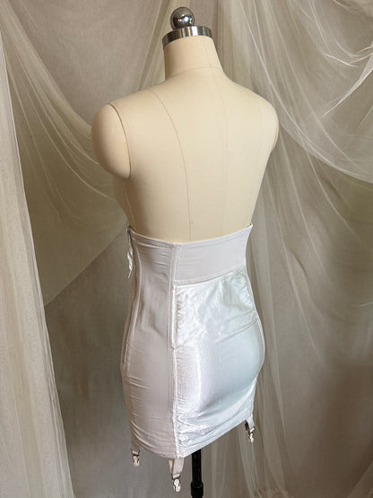 Vintage 1950's Ultra High-Rise Girdle - White Mesh with Satin Panels by Bestform - New with Tags | 30