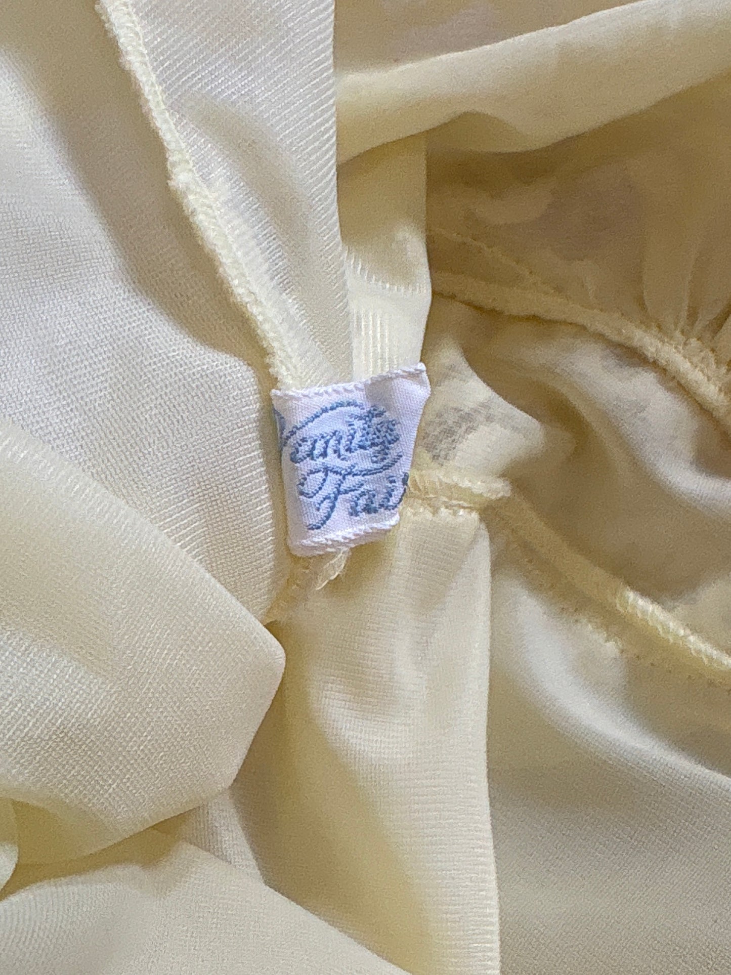 Vintage 1960's Babydoll Nightgown - Light Primrose Yellow Nylon Chiffon with Lace by Vanity Fair | S, M