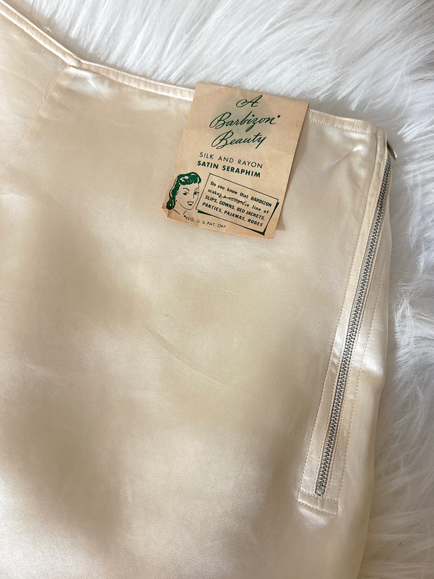 Vintage 1930's - 1940's Tap Pants - Cream Silk & Rayon Satin with Rare Zip Closure by Barbizon, New with Tags | XXS