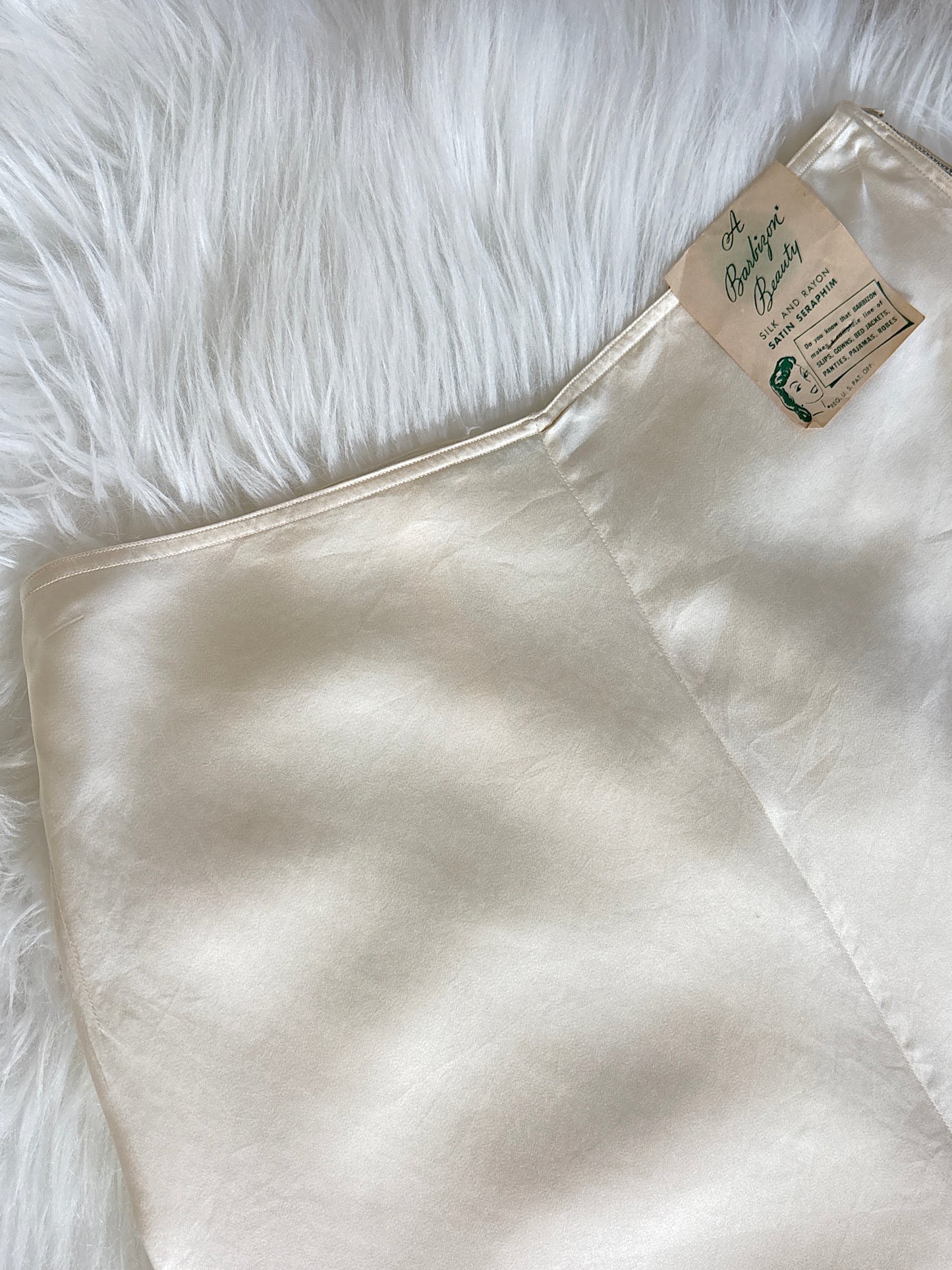 Vintage 1930's - 1940's Tap Pants - Cream Silk & Rayon Satin with Rare Zip Closure by Barbizon, New with Tags | XXS