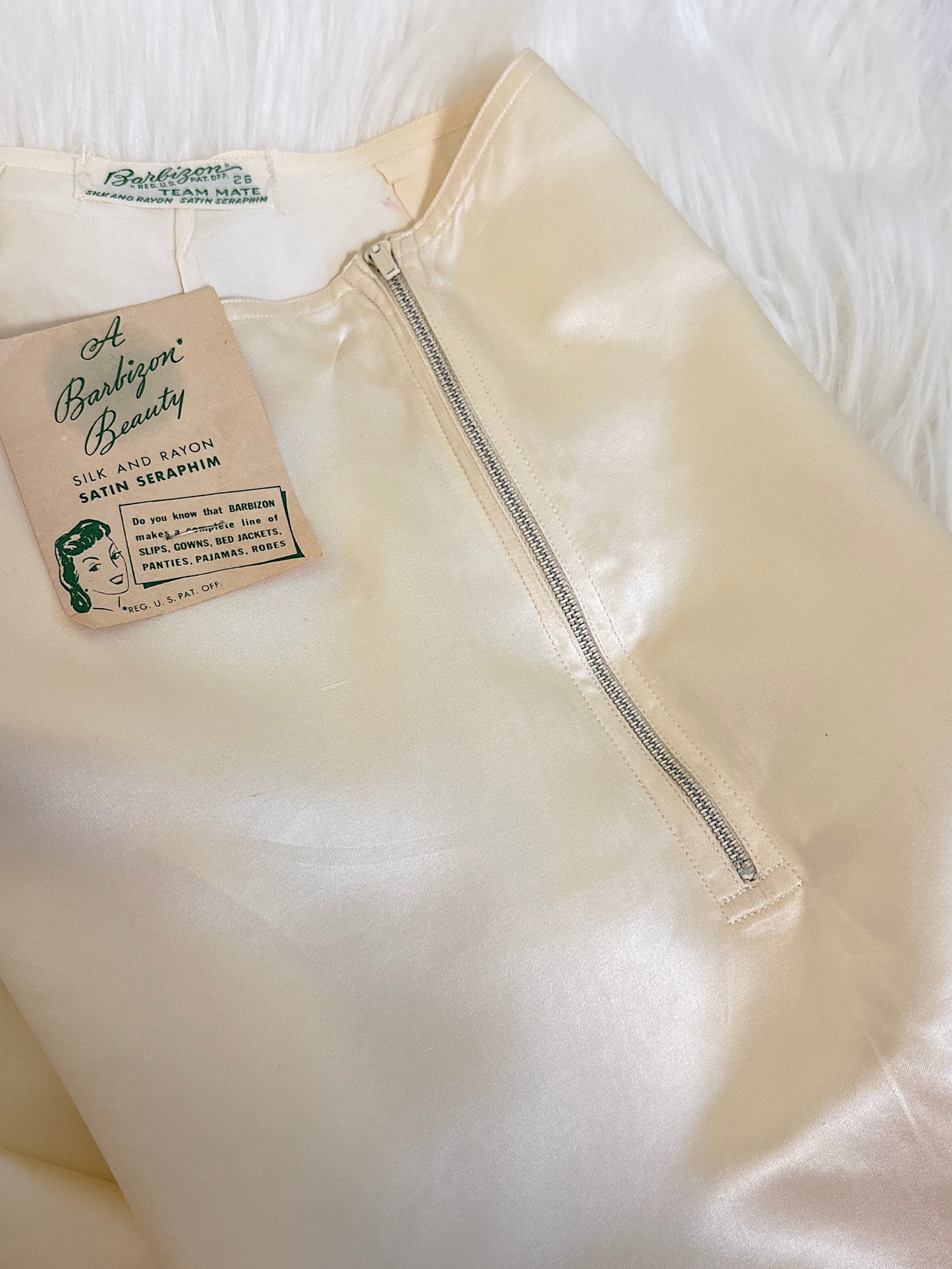 Vintage 1930's - 1940's Tap Pants - Cream Silk & Rayon Satin with Rare Zip Closure by Barbizon, New with Tags | XXS