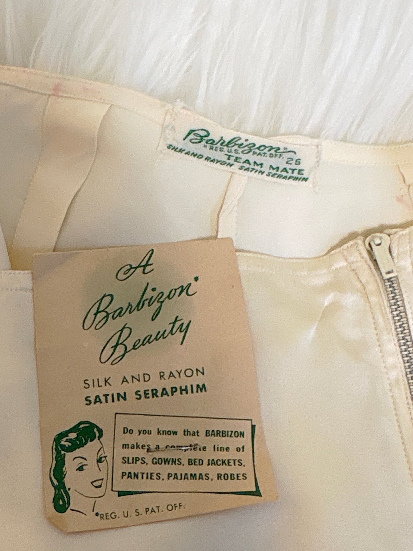 Vintage 1930's - 1940's Tap Pants - Cream Silk & Rayon Satin with Rare Zip Closure by Barbizon, New with Tags | XXS
