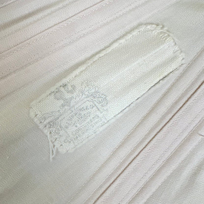 Antique 1900's - 1910's Palest Pink Cotton Coutil Underbust Corset with Floral Lace & Satin Bows, size 24 waist - Daggers & Dames
