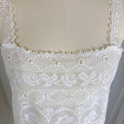 Antique 1910's - 1920's Irish Crochet & Filet Mixed Lace Camisole by Lucile Somarco, size M - Daggers & Dames
