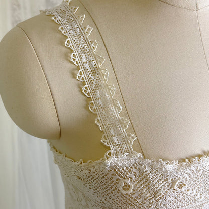Antique 1910's - 1920's Irish Crochet & Filet Mixed Lace Camisole by Lucile Somarco, size M - Daggers & Dames