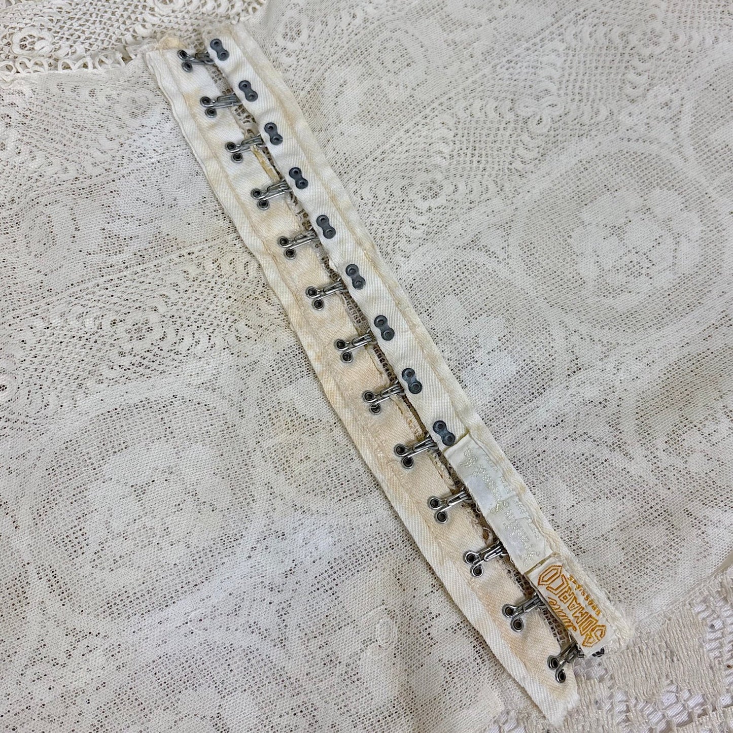 Antique 1910's - 1920's Irish Crochet & Filet Mixed Lace Camisole by Lucile Somarco, size M - Daggers & Dames