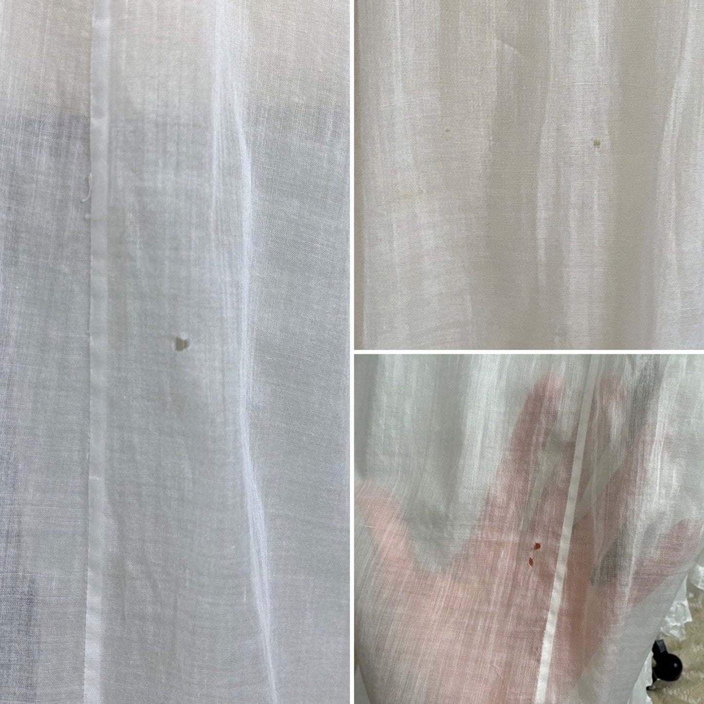 Antique 1910's Edwardian Semi - Sheer White Cotton Lawn Petticoat with Triple Layer Ruffled Hem, size XXS - Daggers & Dames