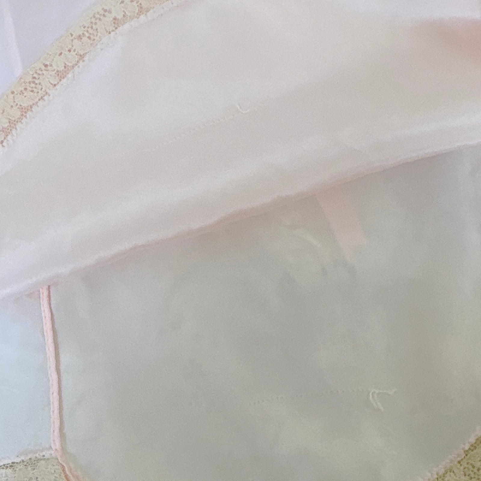 Antique 1920's Pale Pink Silk Chemise with Ecru Cotton Lace, size XS, S - Daggers & Dames