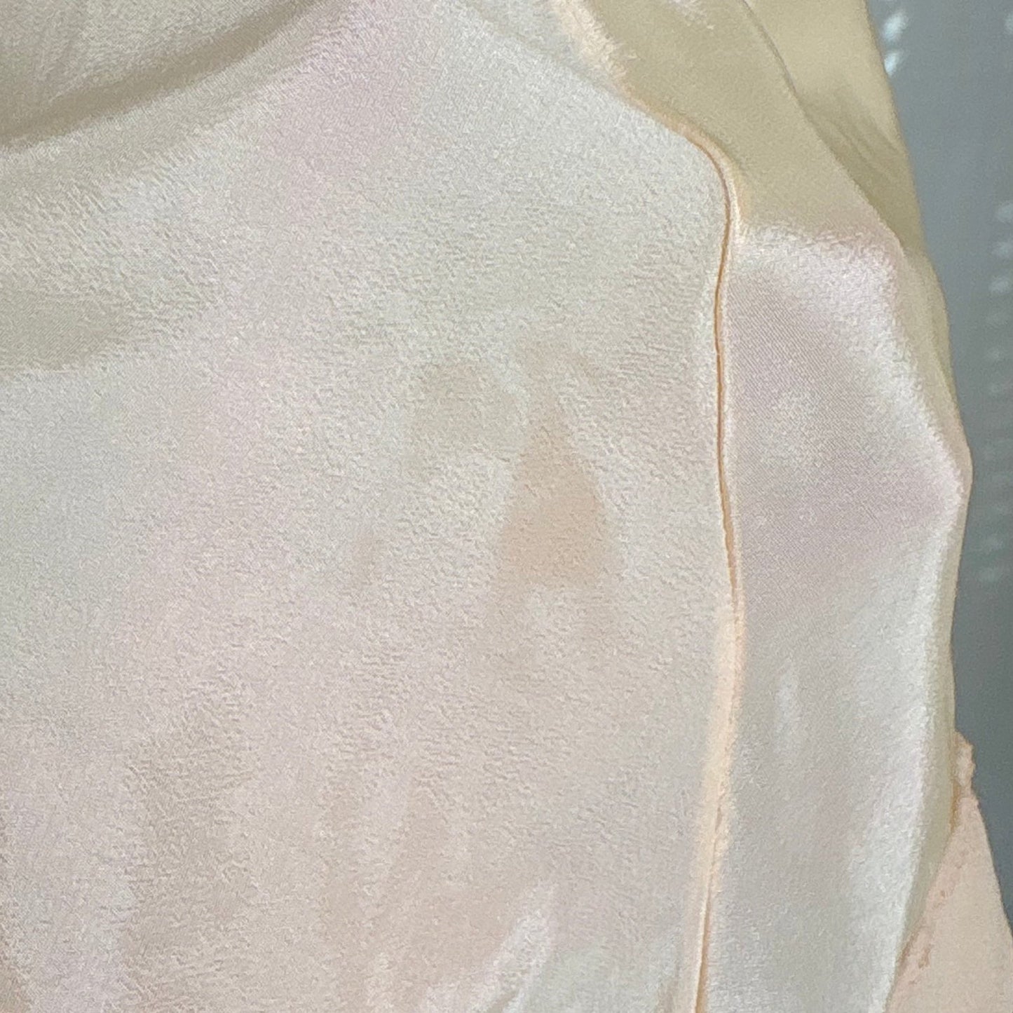 Antique 1920's Palest Peach Silk Step - in Chemise with Chiffon Ruffles - by Nanette Underthings, size S, M - Daggers & Dames