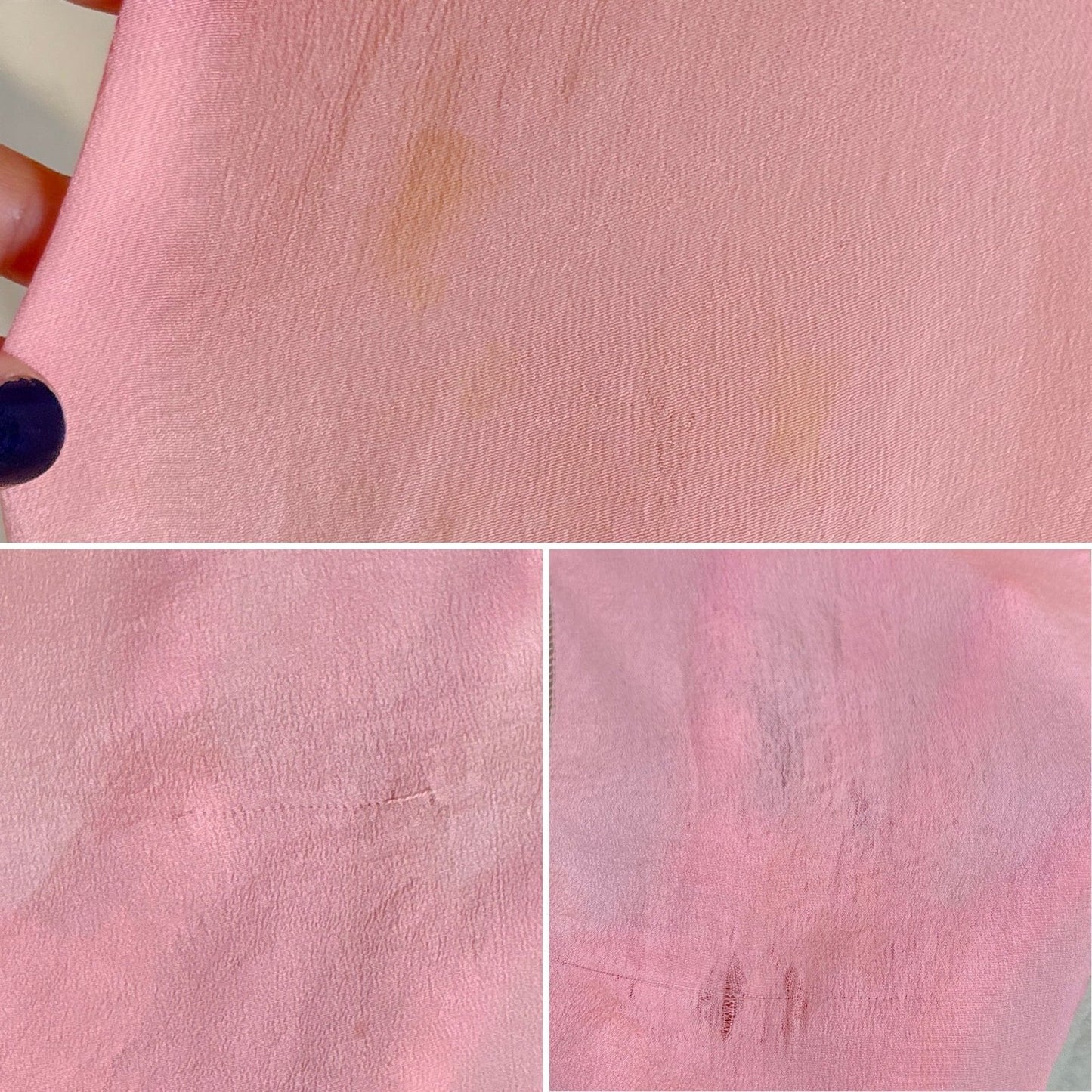 Antique 1920's Tea Rose Pink Silk Chemise with Mint Green Gores - by Dainty Maid, size XS, S - Daggers & Dames