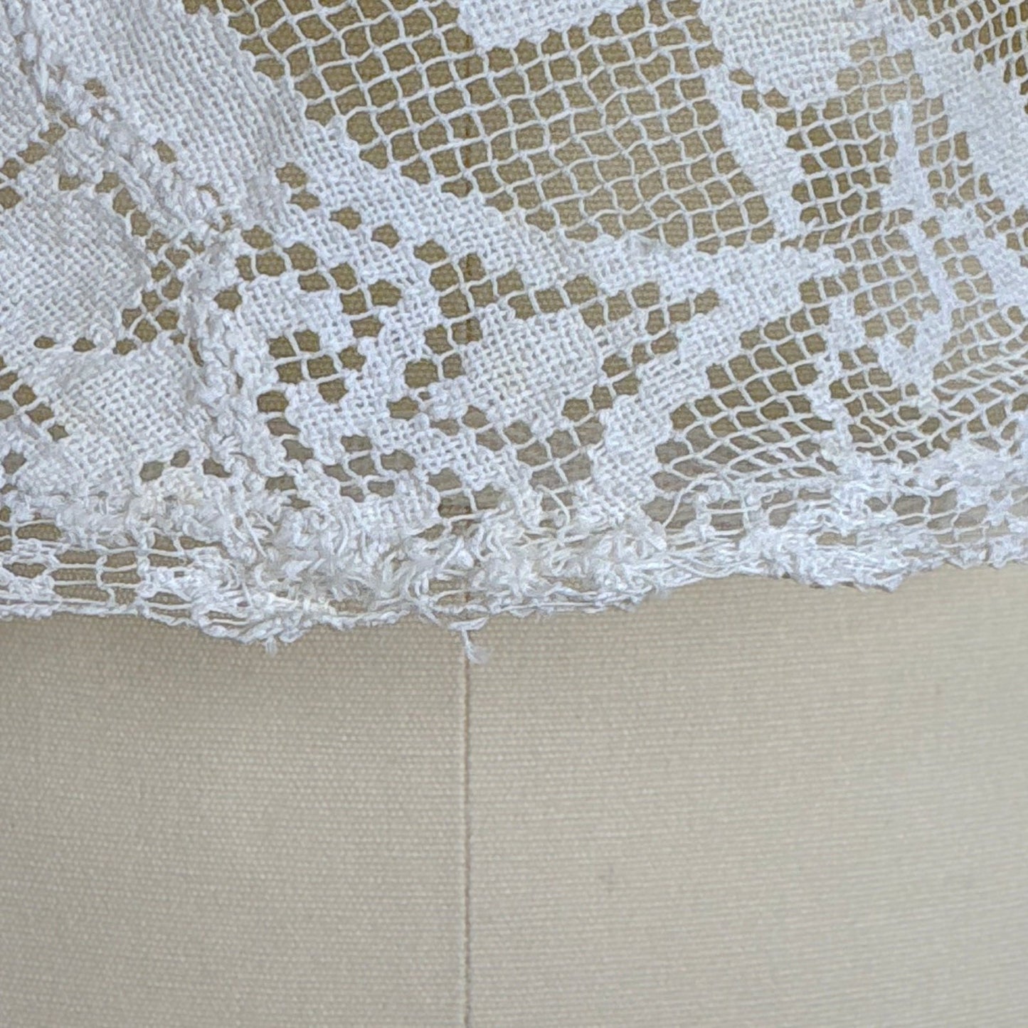 Antique Edwardian 1910's Filet Lace Camisole with Asymmetrical Button Closure, size M - Daggers & Dames