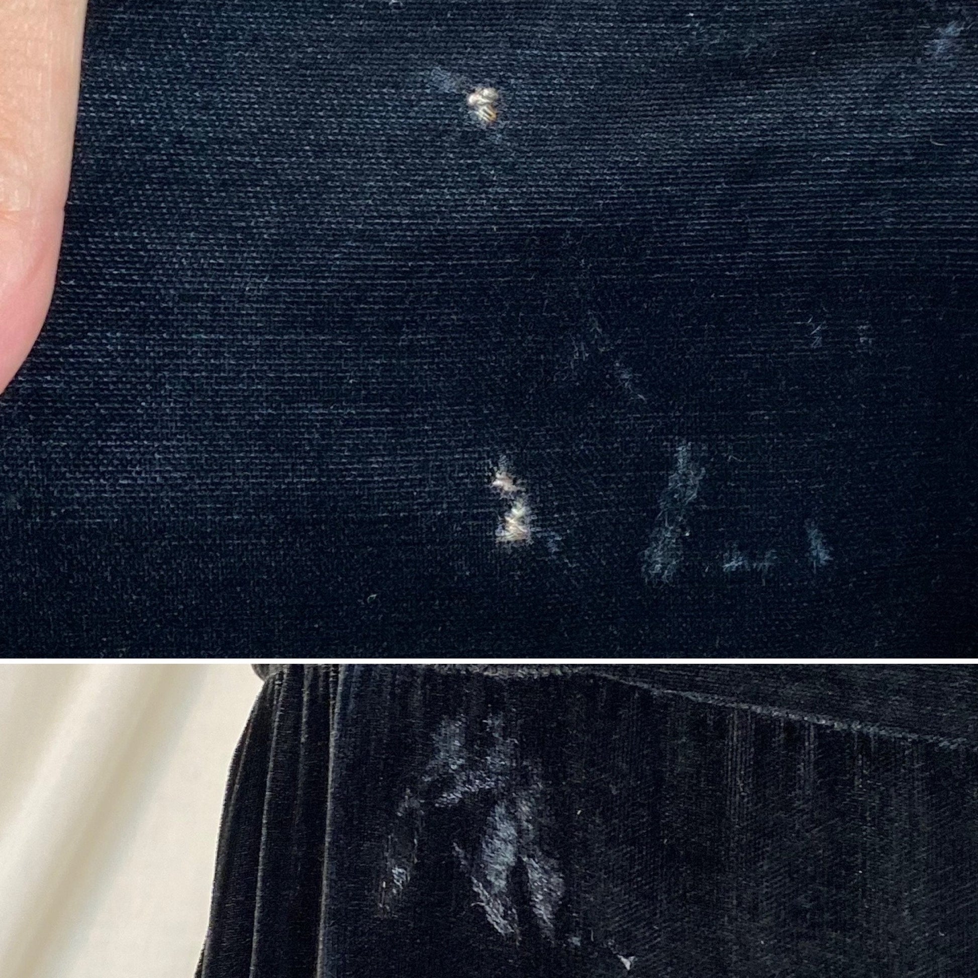 Vintage 1920s - 1930s Midi Dress | Black Silk Velvet with Ivory Lace Insert | Size XS, S
