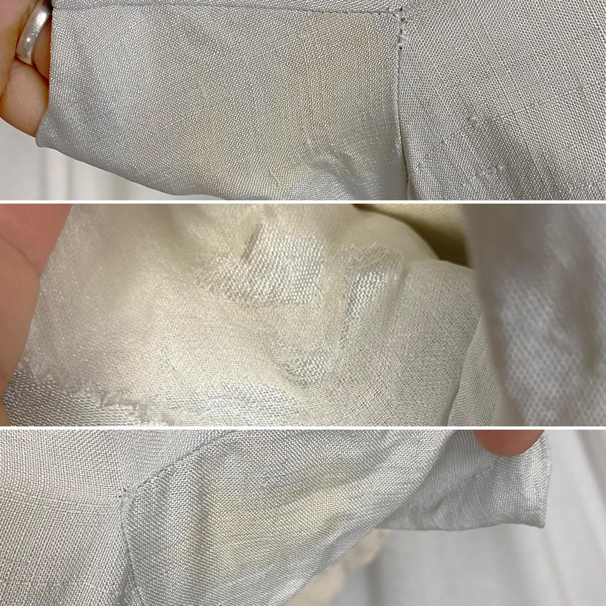 Vintage 1940s - 1950's Dress | Icy Pale Blue Shantung Silk with Fringe | Size XS | Seymour Jacobson