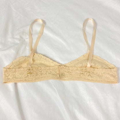 Vintage 1920's - 1930's Bralette & Tap Pants Lingerie Set | Pastel Peach Floral Cotton Lace with Silk Ribbon Straps | Size S | Wonder Maid